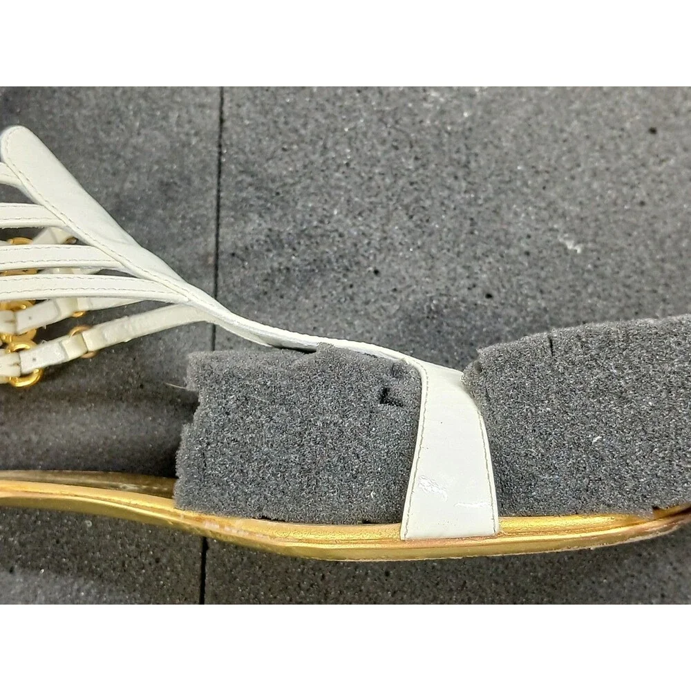 Giuseppe Zanotti EOSP05 Sandals – Vernice Bianco White – Size 7.5 – With Box